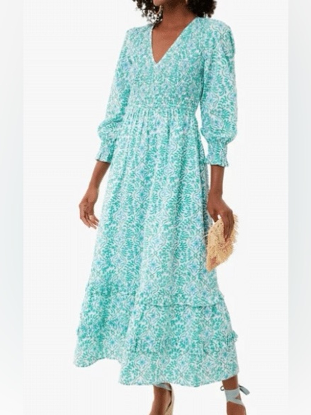 Pink City Prints Mint Trellis Isabel- Large